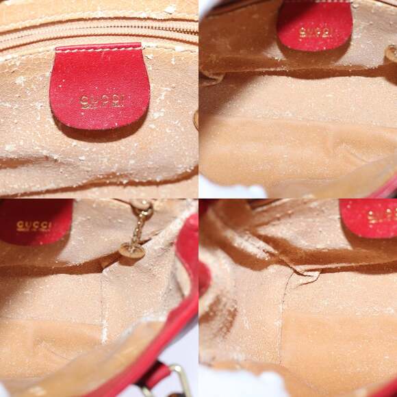 GUCCI Bamboo Hand Bag Leather Red Gold 007 1793 007 1793 - Picture 11 of 12